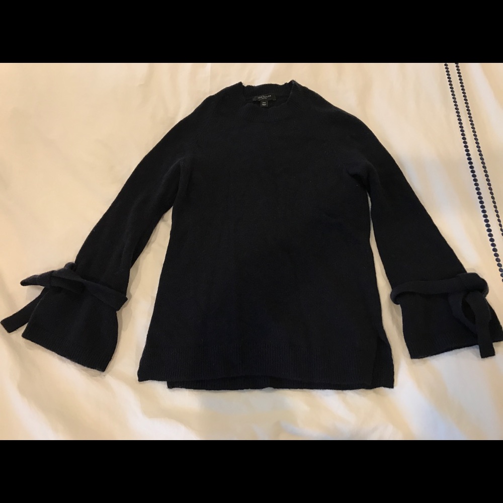 Ann Taylor Navy blue flare sleeve sweater